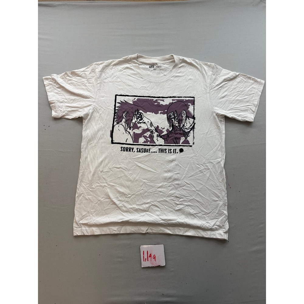 Uniqlo UT Archive Naruto Shippuden Itachi Sasuke Graphic Tee White Large